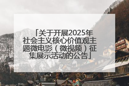 关于开展2025年社会主义核心价值观主题微电影（微视频）征集展示活动的公告