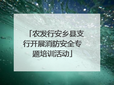 农发行安乡县支行开展消防安全专题培训活动