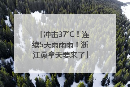 冲击37℃！连续5天雨雨雨！浙江桑拿天要来了