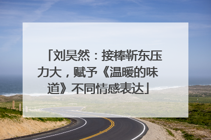 刘昊然：接棒靳东压力大，赋予《温暖的味道》不同情感表达