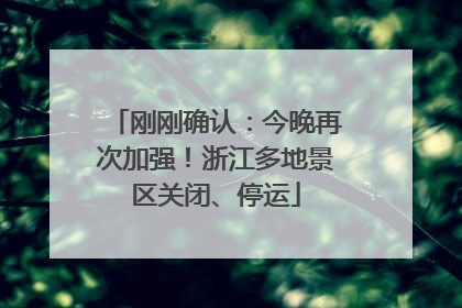 刚刚确认：今晚再次加强！浙江多地景区关闭、停运