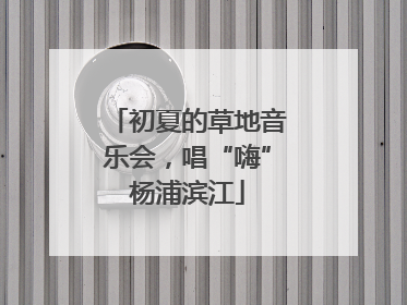 初夏的草地音乐会，唱“嗨”杨浦滨江