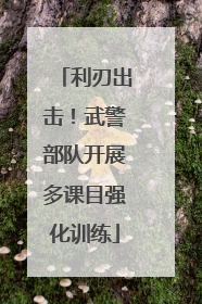 利刃出击！武警部队开展多课目强化训练