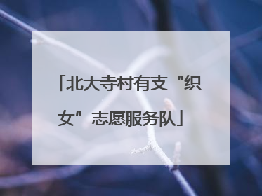 北大寺村有支“织女”志愿服务队