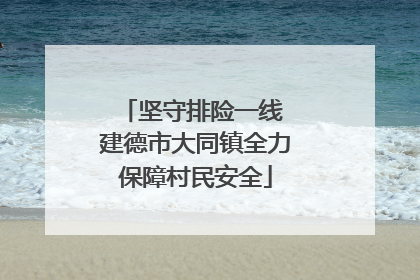 坚守排险一线 建德市大同镇全力保障村民安全