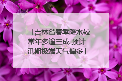 吉林省春季降水较常年多逾三成 预计汛期极端天气偏多