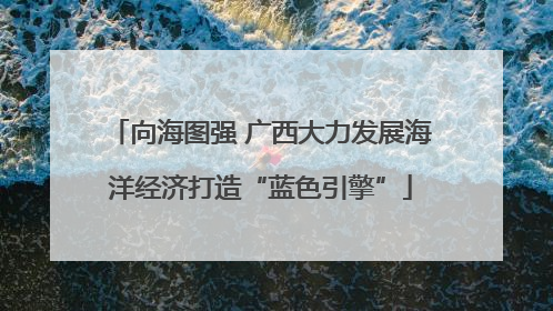 向海图强 广西大力发展海洋经济打造“蓝色引擎”