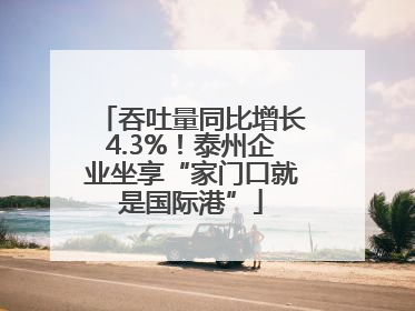 吞吐量同比增长4.3%！泰州企业坐享“家门口就是国际港”