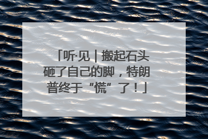 听·见｜搬起石头砸了自己的脚，特朗普终于“慌”了！