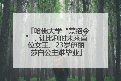 哈佛大学“禁招令”，让比利时未来首位女王、23岁伊丽莎白公主难毕业
