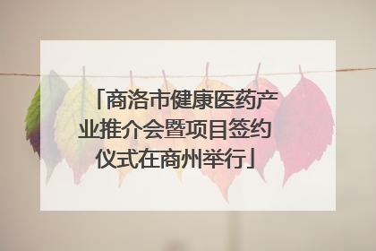 商洛市健康医药产业推介会暨项目签约仪式在商州举行