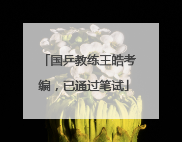 国乒教练王皓考编，已通过笔试