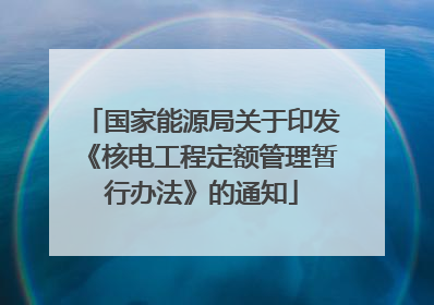 国家能源局关于印发《核电工程定额管理暂行办法》的通知