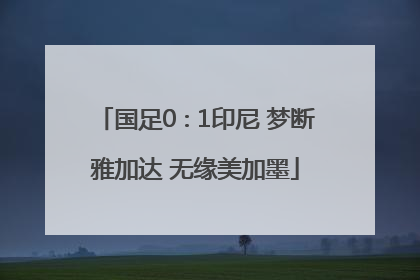 国足0∶1印尼 梦断雅加达 无缘美加墨