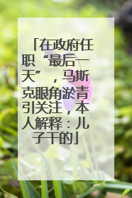 在政府任职“最后一天”，马斯克眼角淤青引关注，本人解释：儿子干的
