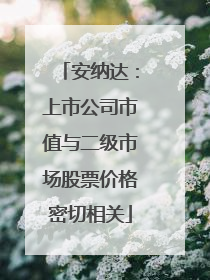 安纳达：上市公司市值与二级市场股票价格密切相关