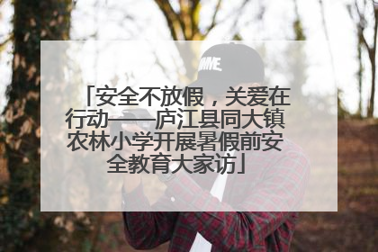 安全不放假，关爱在行动——庐江县同大镇农林小学开展暑假前安全教育大家访