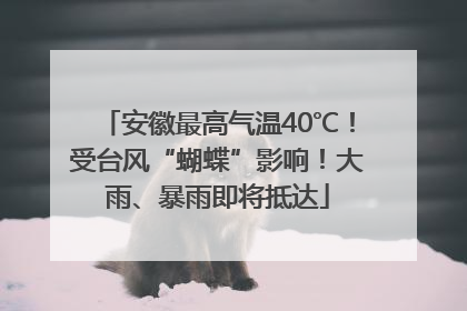 安徽最高气温40℃！受台风“蝴蝶”影响！大雨、暴雨即将抵达