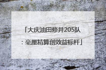 大庆油田修井205队：毫厘精算创效益标杆