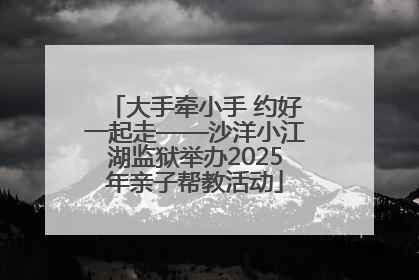 大手牵小手 约好一起走——沙洋小江湖监狱举办2025年亲子帮教活动