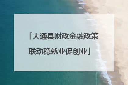 大通县财政金融政策联动稳就业促创业