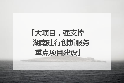 大项目，强支撑——湖南建行创新服务重点项目建设