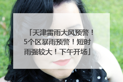天津雷雨大风预警！5个区暴雨预警！短时雨强较大！下午开场