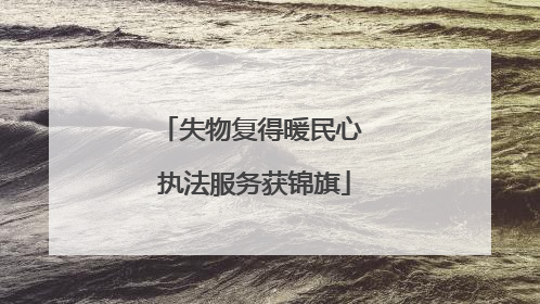失物复得暖民心 执法服务获锦旗