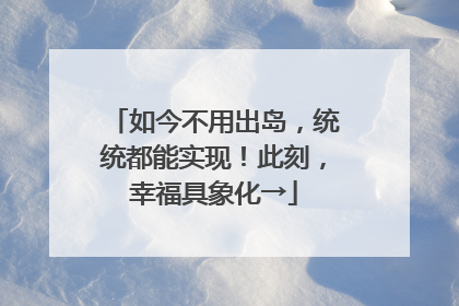 如今不用出岛，统统都能实现！此刻，幸福具象化→