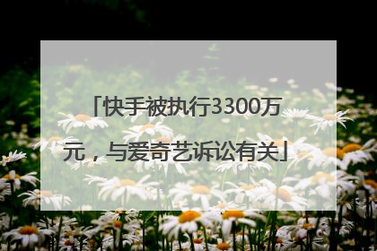 快手被执行3300万元，与爱奇艺诉讼有关