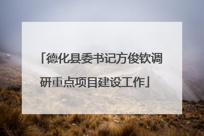 德化县委书记方俊钦调研重点项目建设工作