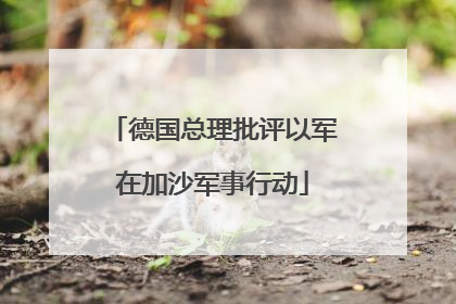 德国总理批评以军在加沙军事行动