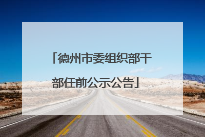 德州市委组织部干部任前公示公告
