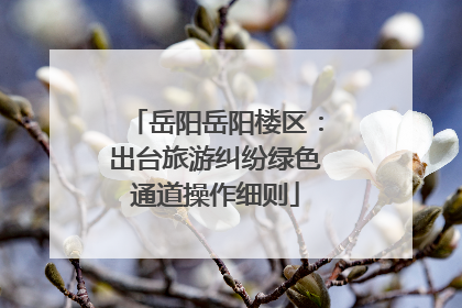 岳阳岳阳楼区：出台旅游纠纷绿色通道操作细则