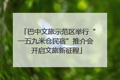 巴中文旅示范区举行“一五九米仓民宿”推介会 开启文旅新征程