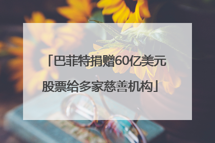 巴菲特捐赠60亿美元股票给多家慈善机构