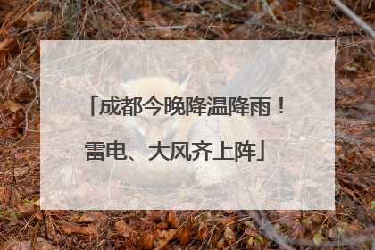 成都今晚降温降雨！雷电、大风齐上阵