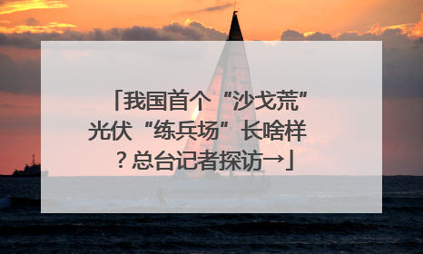 我国首个“沙戈荒”光伏“练兵场”长啥样？总台记者探访→