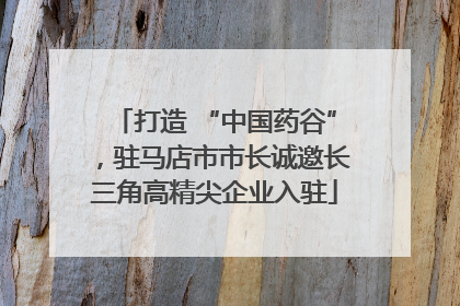 打造 “中国药谷”，驻马店市市长诚邀长三角高精尖企业入驻