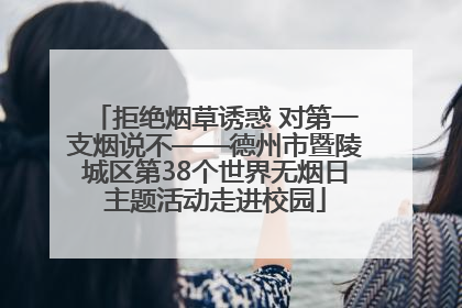 拒绝烟草诱惑 对第一支烟说不——德州市暨陵城区第38个世界无烟日主题活动走进校园