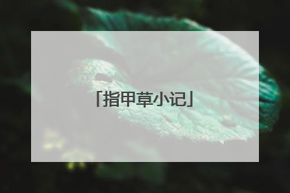 指甲草小记