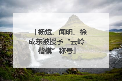 杨斌、闻明、徐成东被授予“云岭楷模”称号