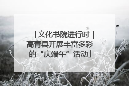 文化书院进行时｜高青县开展丰富多彩的“庆端午”活动