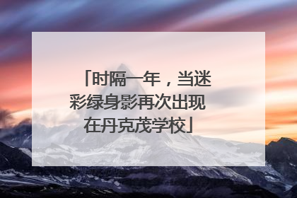 时隔一年，当迷彩绿身影再次出现在丹克茂学校