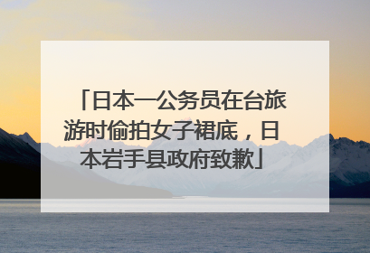 日本一公务员在台旅游时偷拍女子裙底，日本岩手县政府致歉