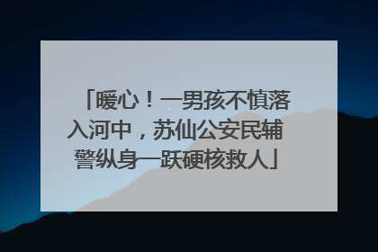 暖心！一男孩不慎落入河中，苏仙公安民辅警纵身一跃硬核救人