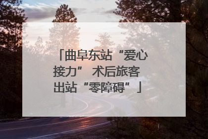 曲阜东站“爱心接力” 术后旅客出站“零障碍”