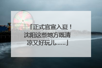 正式官宣入夏！沈阳这些地方既清凉又好玩儿……