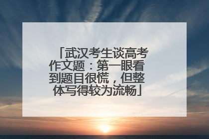 武汉考生谈高考作文题：第一眼看到题目很慌，但整体写得较为流畅