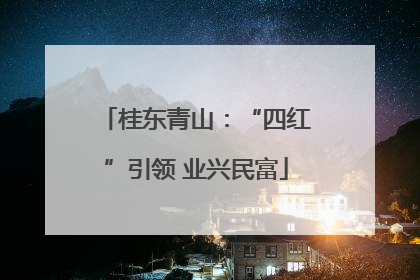 桂东青山：“四红”引领 业兴民富